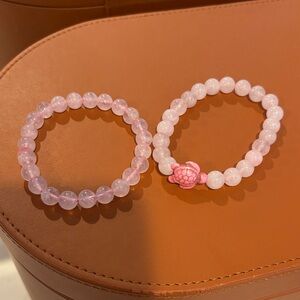 Pink Beaded Bracelet Set